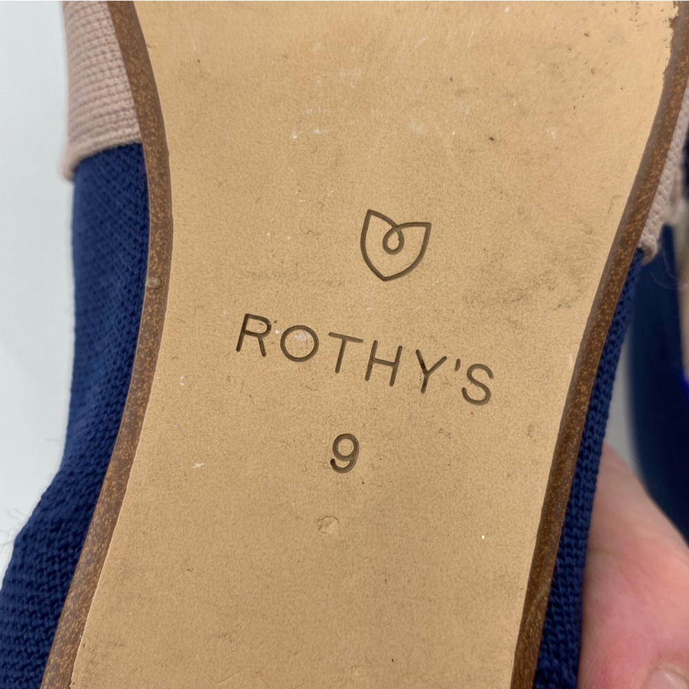 Rothy’s blue tan bow Maryjane pointed toe shoes size 9 - Picture 2 of 7